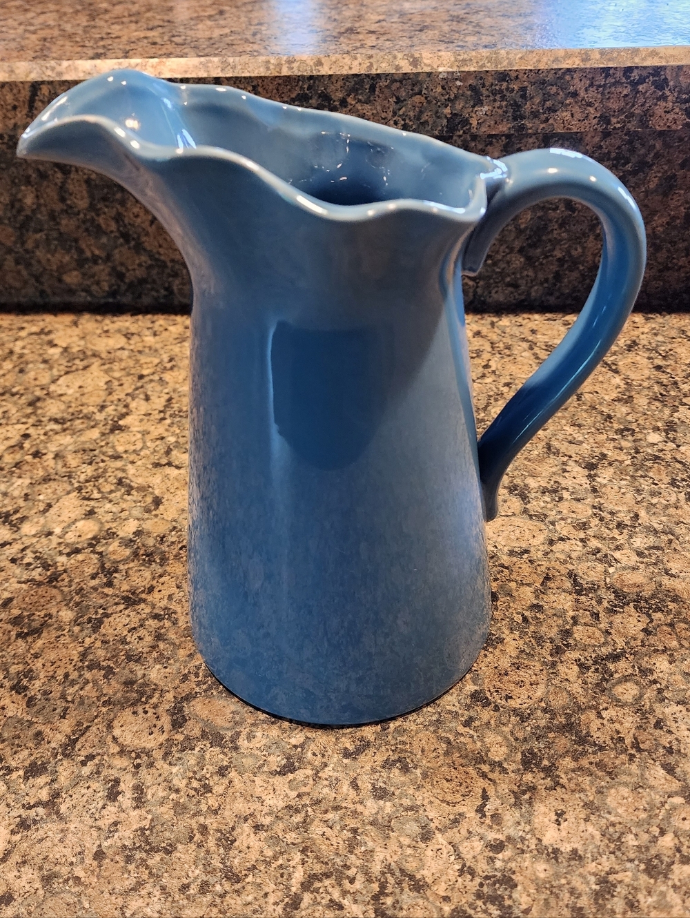 Source Unknown Blue Ceramic Pitcher